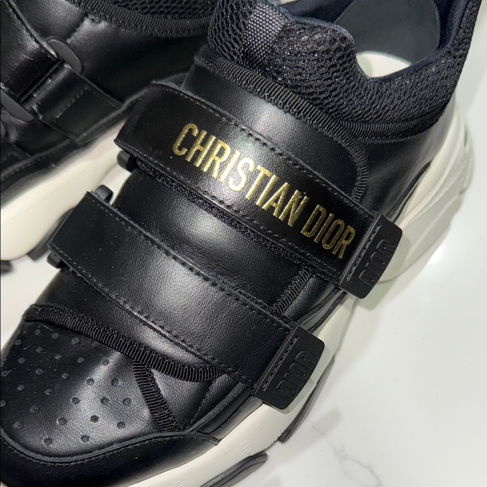 Dior Black Sneakers with Gold Accents - Picture 2 of 7